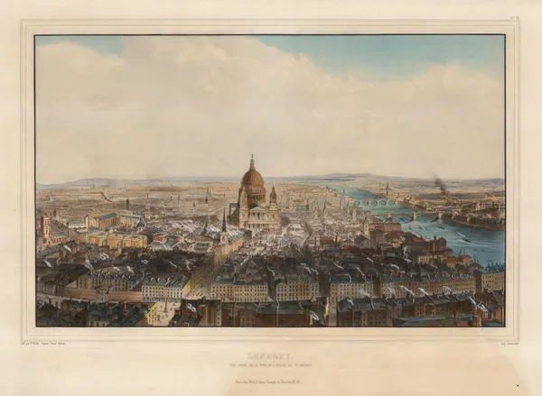 Thomas Allom, London - Bird's Eye View from St Bride's Steeple, 1846