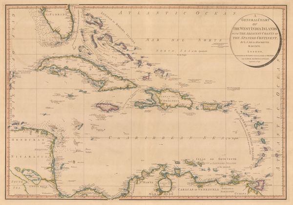 William Faden, Chart of the West Indies, 1796