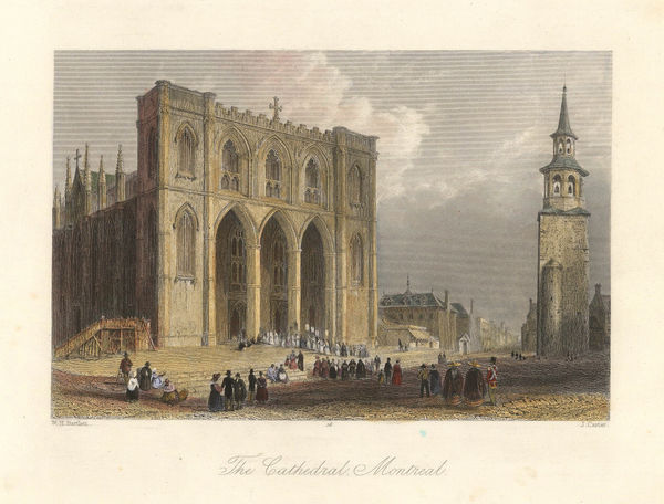 William Bartlett, Montreal - Cathedral of Montreal (Notre-Dame Basilica), 1842