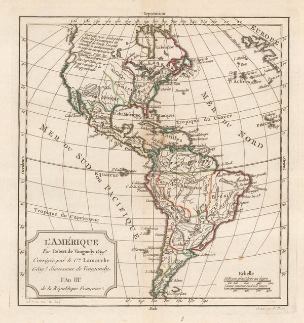 Charles Francois Delamarche, L'Amerique, 1795