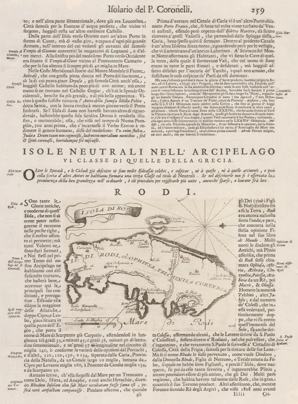 Vincenzo Coronelli, Rhodes, 1696