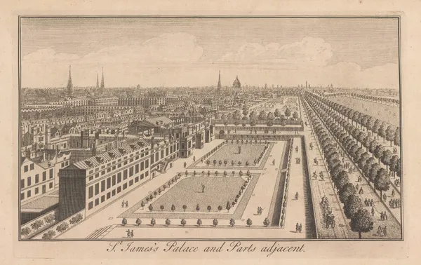 John Stow, London - Bird's Eye View over St James's, 1755
