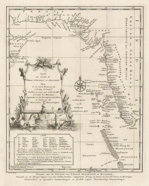 Jacob van der Schley, Western coast of the Indian Peninsula and the Maldives, 1747