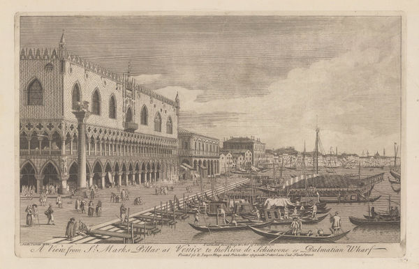 Robert Sayer, Italy - Venice, Palazzo Ducale and the Riva degli Schiavoni, 1774