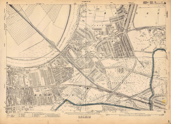 Ordnance Survey, Barnes, 1925 c.