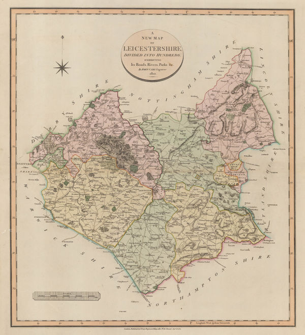 John Cary, A New Map of Leicestershire, 1801