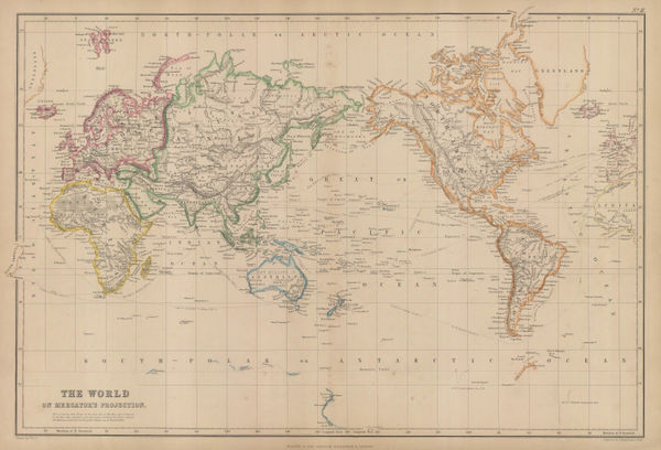 Blackie & Son, The World on Mercator's Projection, 1855 c.