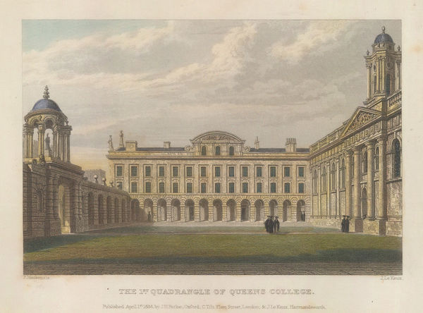 John Le Keux, Oxford University - Queens College, 1838