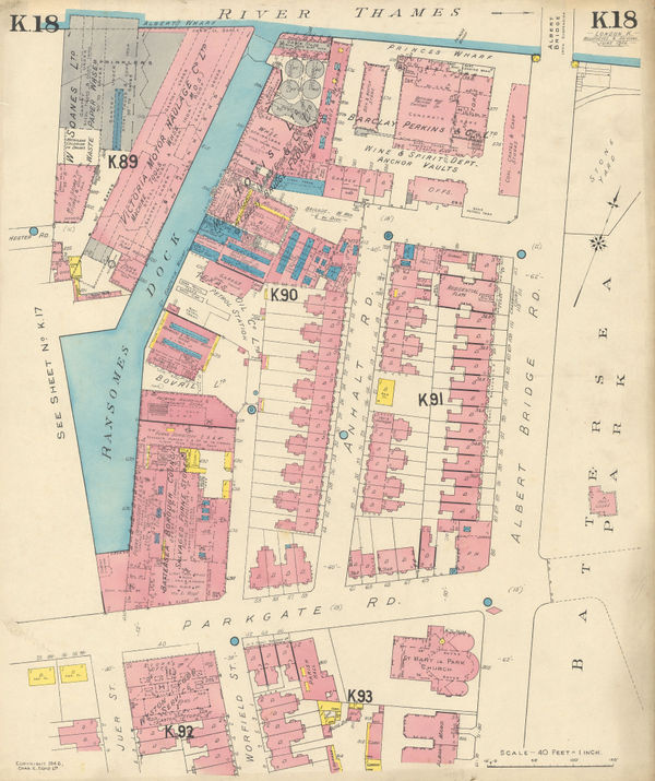 Charles Edward Goad, Battersea - Albert Bridge Rd, 1946