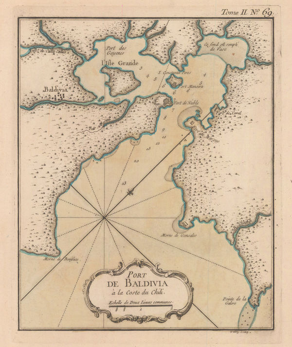 Jacques-Nicolas Bellin, Port Valdivia of Chile, 1764