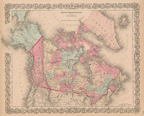 Joseph Hutchins Colton, Canada, Alaska & Greenland, 1861