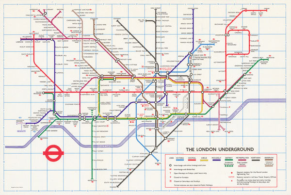 Paul E. Garbutt, London Underground Map, 1976