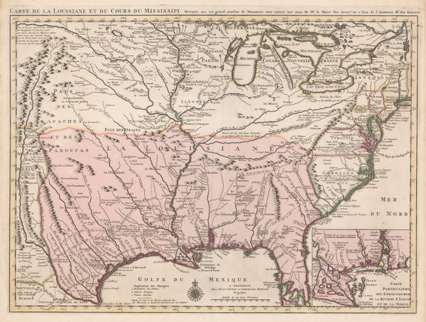 Covens (Jean) & Mortier (Cornelius), Louisiana and the Mississippi River, 1730 (c.)