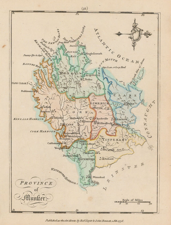 Sayer & Bennett, Province of Munster, 1776