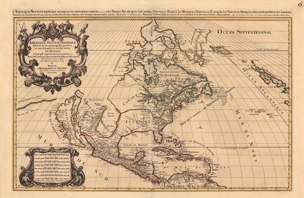 Pierre Mortier, Scarce Mortier edition of Alexis-Hubert Jaillot's map of North America, 1700 c.
