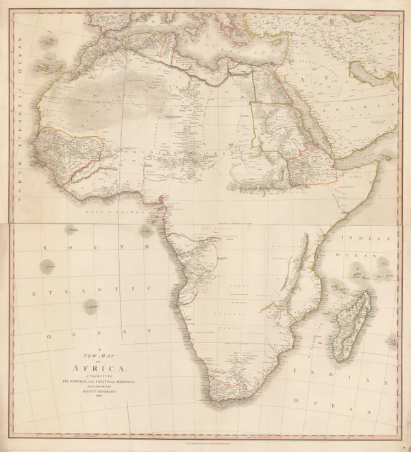 John Cary, A New Map of Africa exhibiting its Natural and Political Divisions, 1828