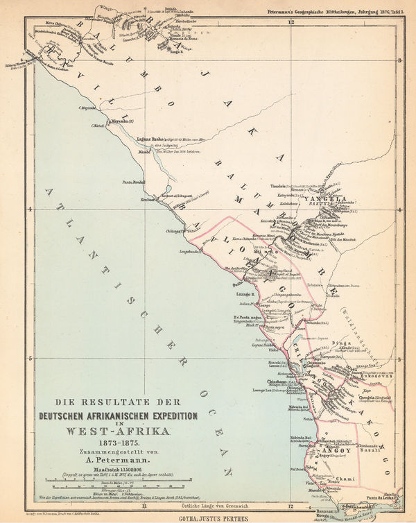Justus Perthes, German Africa Expedition to Congo & Gabon, 1876