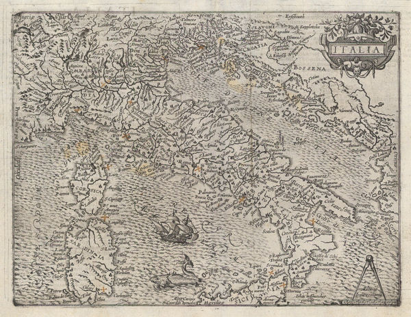 Matthias Quad, Early map of Italy, 1610 c.