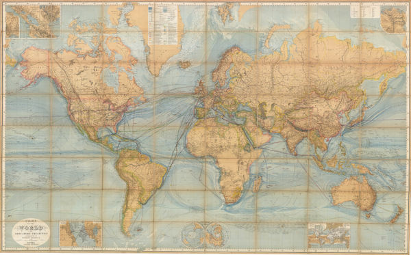 Justus Perthes, Chart of the World on Mercator's Projection, 1867 c.