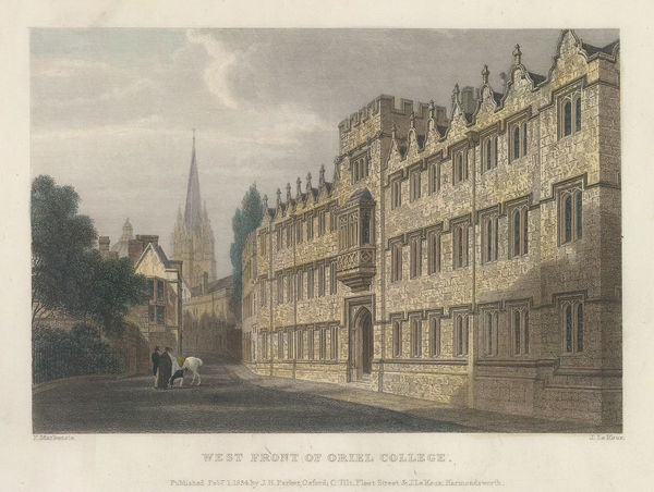 John Le Keux, Oxford University - Oriel College, 1838
