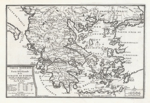 Nicolas de Fer, Greece, 1705