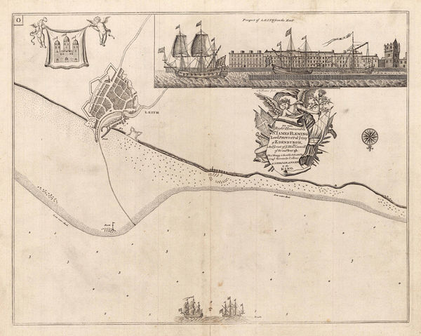 Capt. Greenvile Collins, Sea Chart of Leith, Edinburgh, 1785