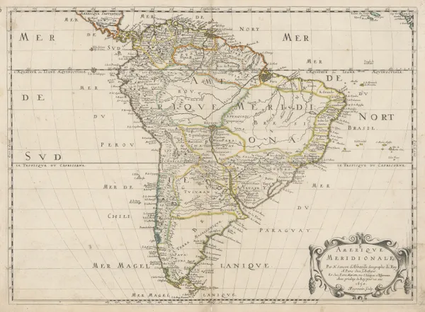 Nicolas & Guillaume Sanson, South America, 1650
