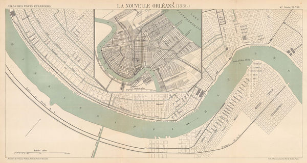 A. Simon, Chart of New Orleans harbour, 1886