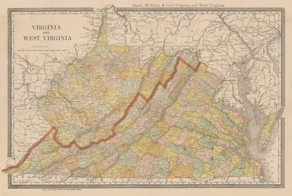 Rand, McNally & Co., Virginia and West Virginia, 1884