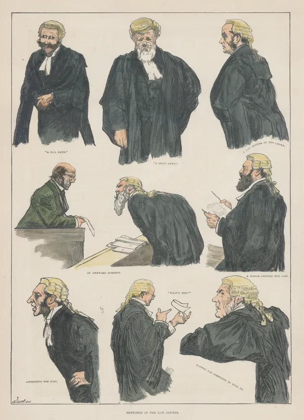 Illustrated London News (ILN), London - Law Court Sketches, 1886