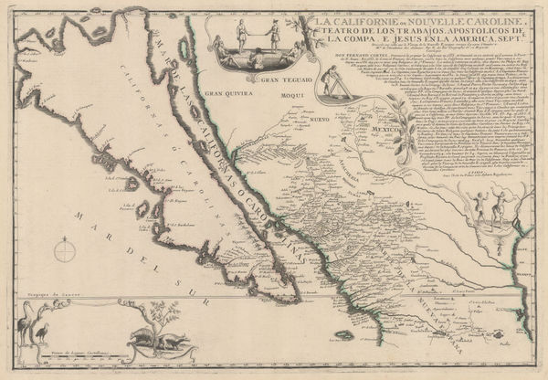 Nicolas de Fer, Rare map of the American Southwest and California as an Island, 1720