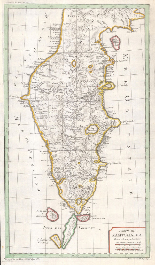 Jacques-Nicolas Bellin, Kamchatka Peninsula, 1750 c.