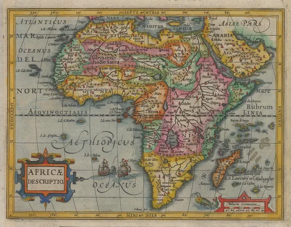 Samuel Purchas, Early map of Africa, 1625