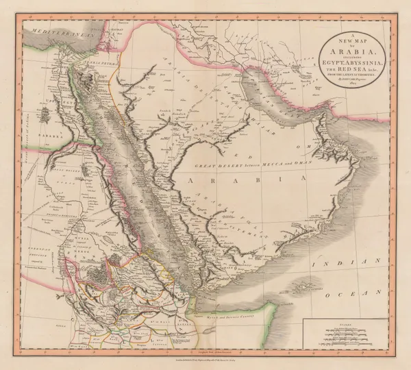 John Cary, A New Map of Arabia, including Egypt, Abyssinia, the Red Sea, &c., 1804