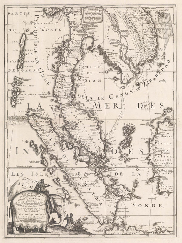 Vincenzo Coronelli, Thailand, Malaysia, Singapore & Sumatra, 1687