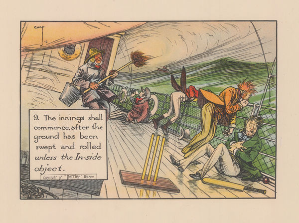 Charles Crombie, Cricket - Cartoon, 1925