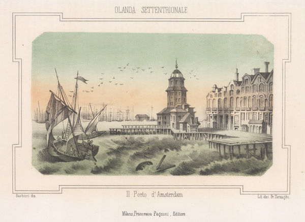 Francesco Pagnoni, Netherlands - Amsterdam, Port of Amsterdam, 1863 c.