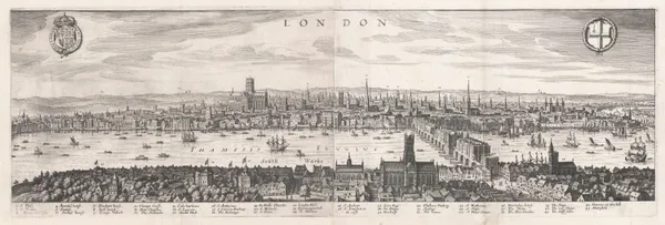 Matthäus Merian, London - Panorama of London, Pre-Great Fire, 1641