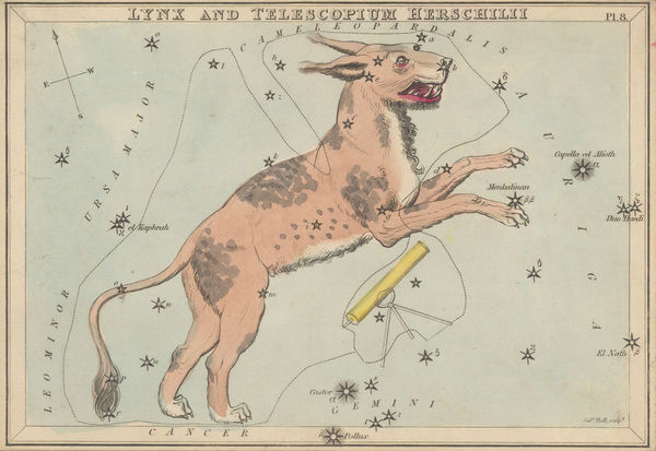 Samuel Leigh, Constellations - The Lynx and Hershel's Telescope, 1824 c