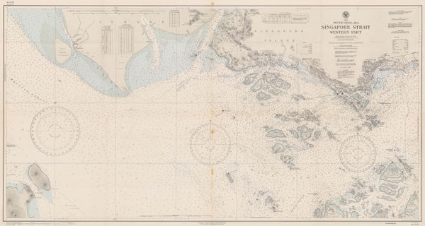 United States Hydrographic Office, Singapore Strait Sea Chart, 1945