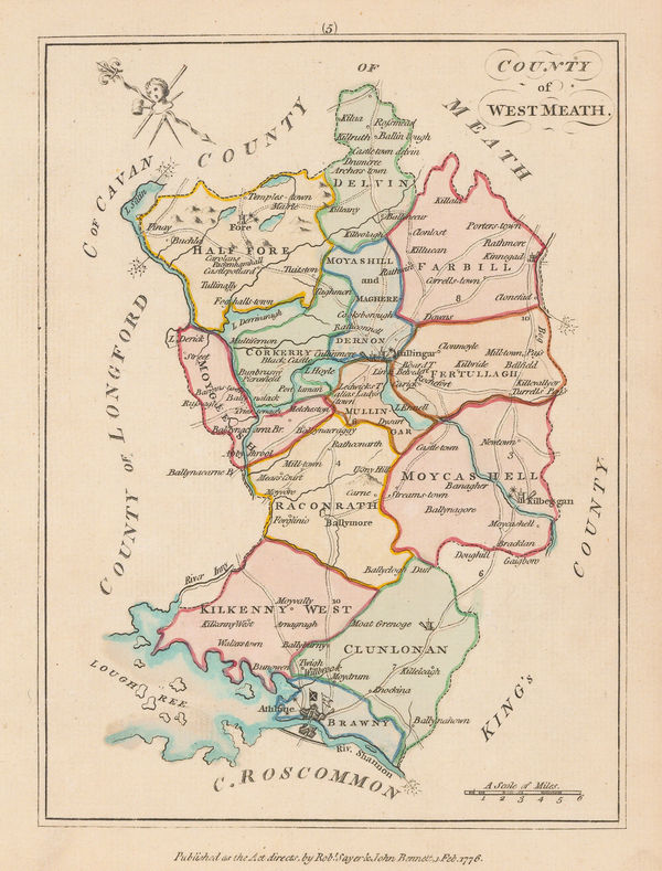 Sayer & Bennett, County of West Meath, 1776