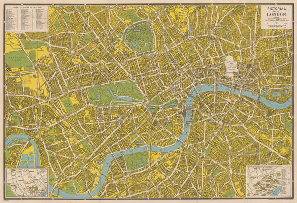 Geographers' Map Co., Pictorial Map of London, 1945 c.
