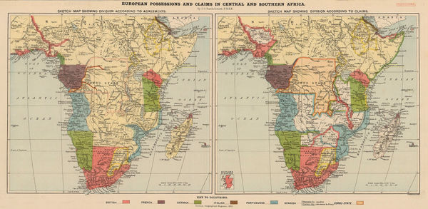 Scottish Geographical Society (SGS), European Possessions and Claims in Central and Southern Africa, 1888