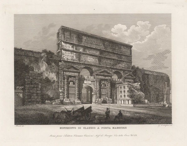 Gaetano Cottafavi, Italy - Rome, Porta Maggiore, 1843 c.
