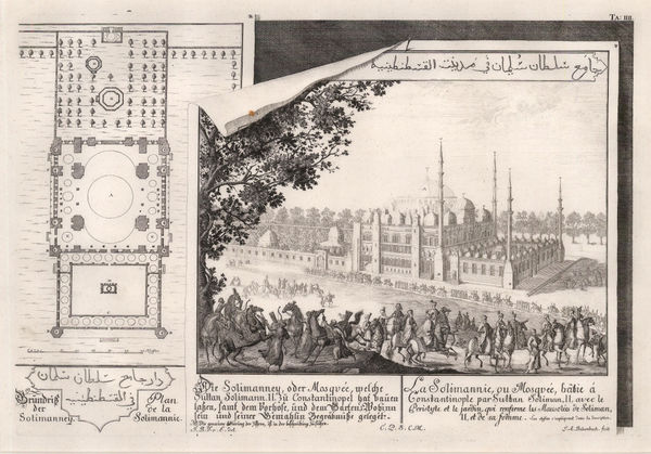 Johann Bernhard Fischer von Erlach, Turkey - Istanbul / Constantinople, Mosque of Suleyman the Magnificent, 1721
