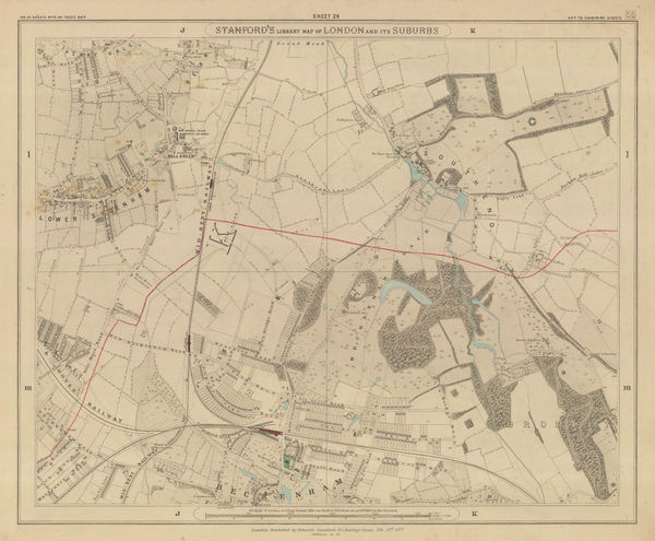 Edward Stanford, Beckenham, Perivale & Sydenham, 1877