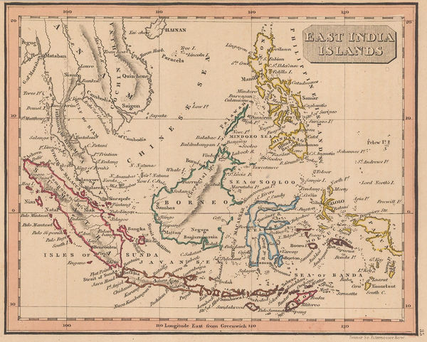 Rest Fenner, Miniature map of Southeast Asia, 1836