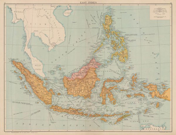 Geographia Ltd., Indonesia, Borneo, Brunei, and the Philippines, 1930 (c.)