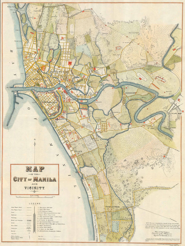 George F. Stewart, Map of the City of Manila and Vicinity, 1901