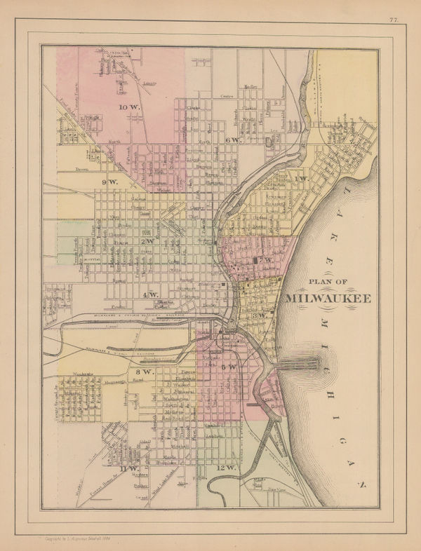 Samuel Augustus Mitchell, Plan of Milwaukee, 1884